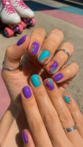 Balance Purple Turquoise and Tangerine