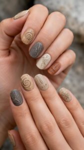 Fossil Relief Nail Art for Earthy Dimension