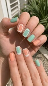 Frame Mint Peach and White