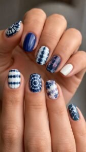 Shibori Resist Nails for Indigo Movement
