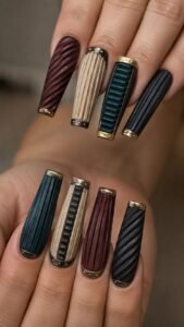 Accordion Bellows Acrylic Nails With Compressed Color Rhythm