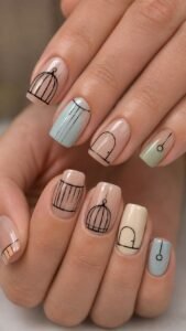 Arch Black Bars Over Pale Peach