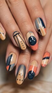 Bowling Lane Nails With Polished Retro Geometry