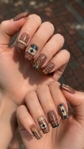 Campus Brick Path Nails With Grounded Academic Character