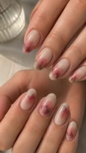 Controlled Bloom Nails With Flowing Ink Diffusion