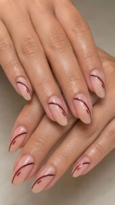 Curve a Burgundy Rail Around Nude