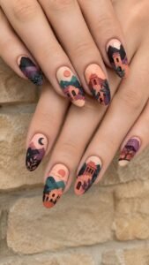 Cut Paper Diorama Nails With Layered Scenic Depth