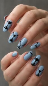 Frame a Black Hourglass on Soft Blue