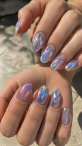 Laser Film Nails With Shifting Prism Light