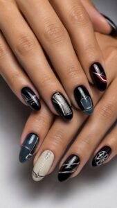 Limousine Nails With Sleek Evening Contrast