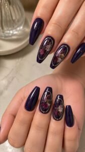 Midnight Pressed Petal Frames