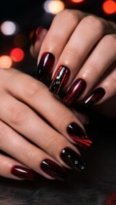 Night Drive Red Nails With Tail Light Glow