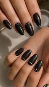 Pierced Noir Nails With Miniature Hardware