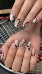 Racquet String Nails With Tensioned Grid Detail