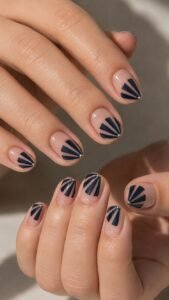 Shape a Midnight Fan Over Bare Polish