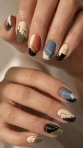 Staircase Shadow Nails With Stepped Graphic Movement