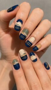 Vintage Index File Navy Nails With Organized Tab Details