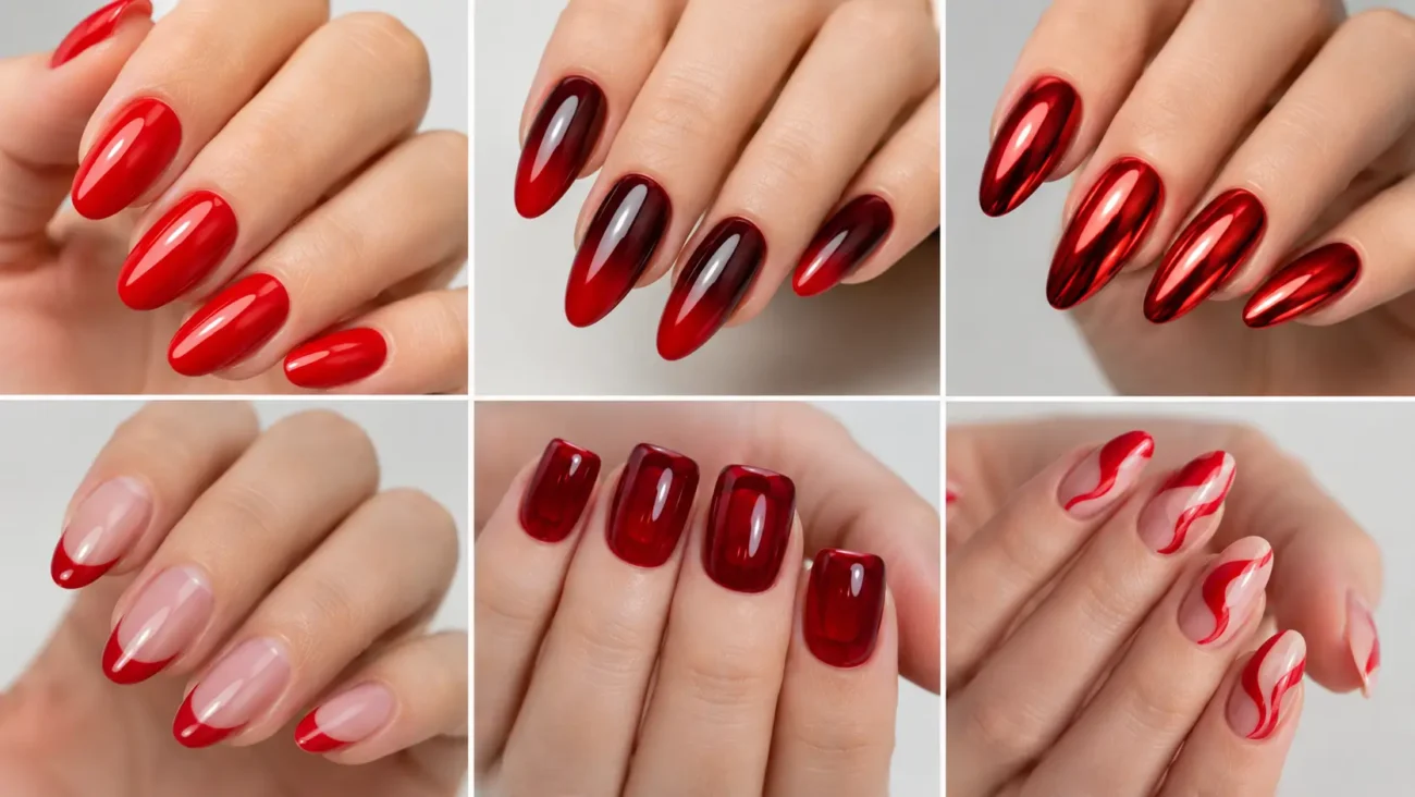 nails red design
