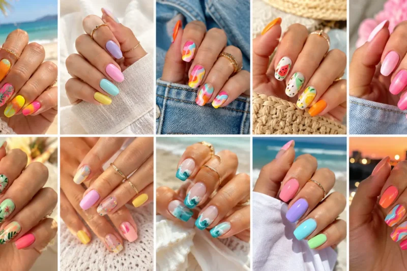 Summer Colorful Nails for Beach Days and City Nights