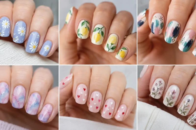 Nail Painting Ideas With Artistic Patterns and Fresh Color Details