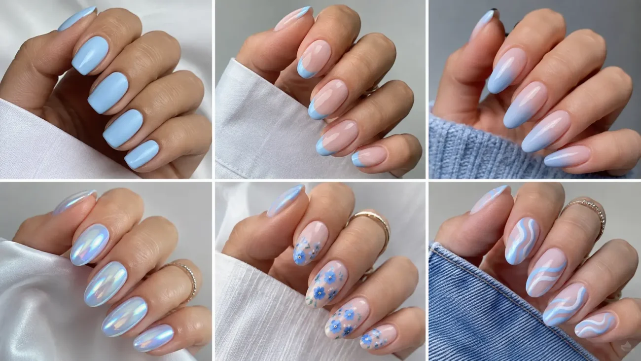 Nails Light Blue