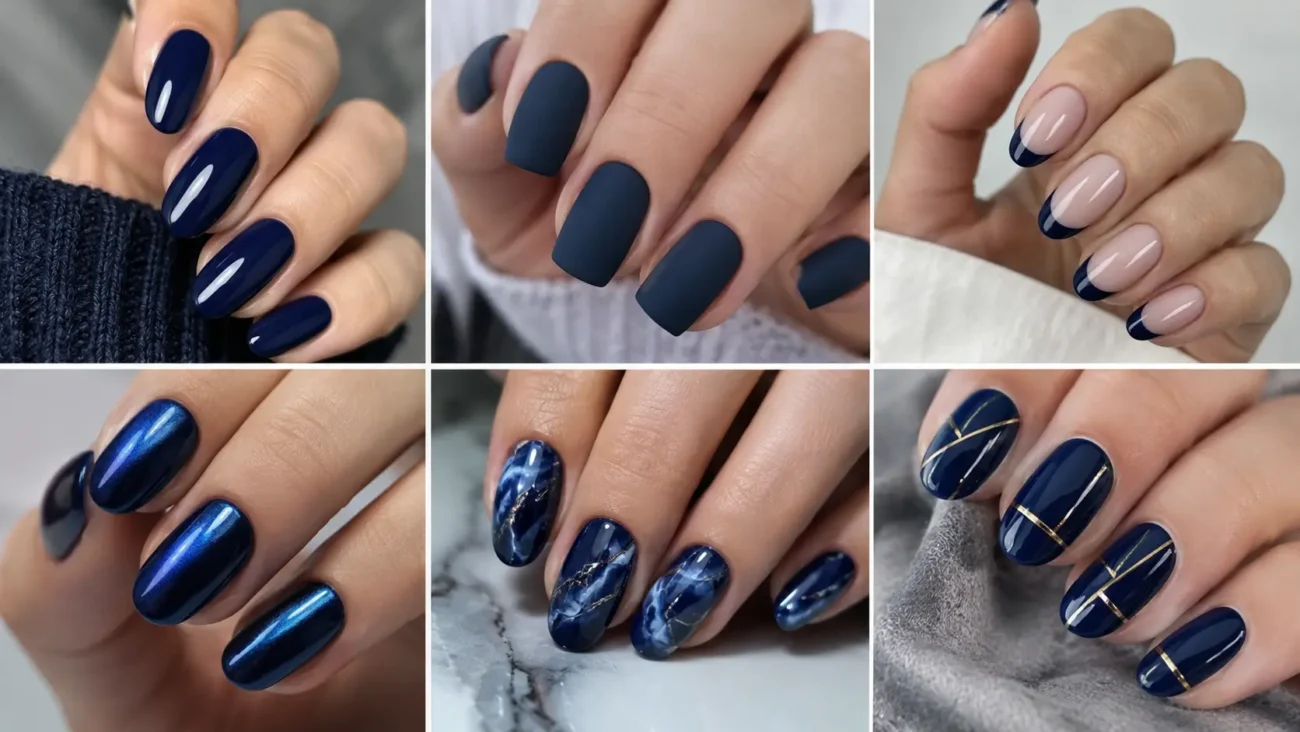 Nails Navy Blue